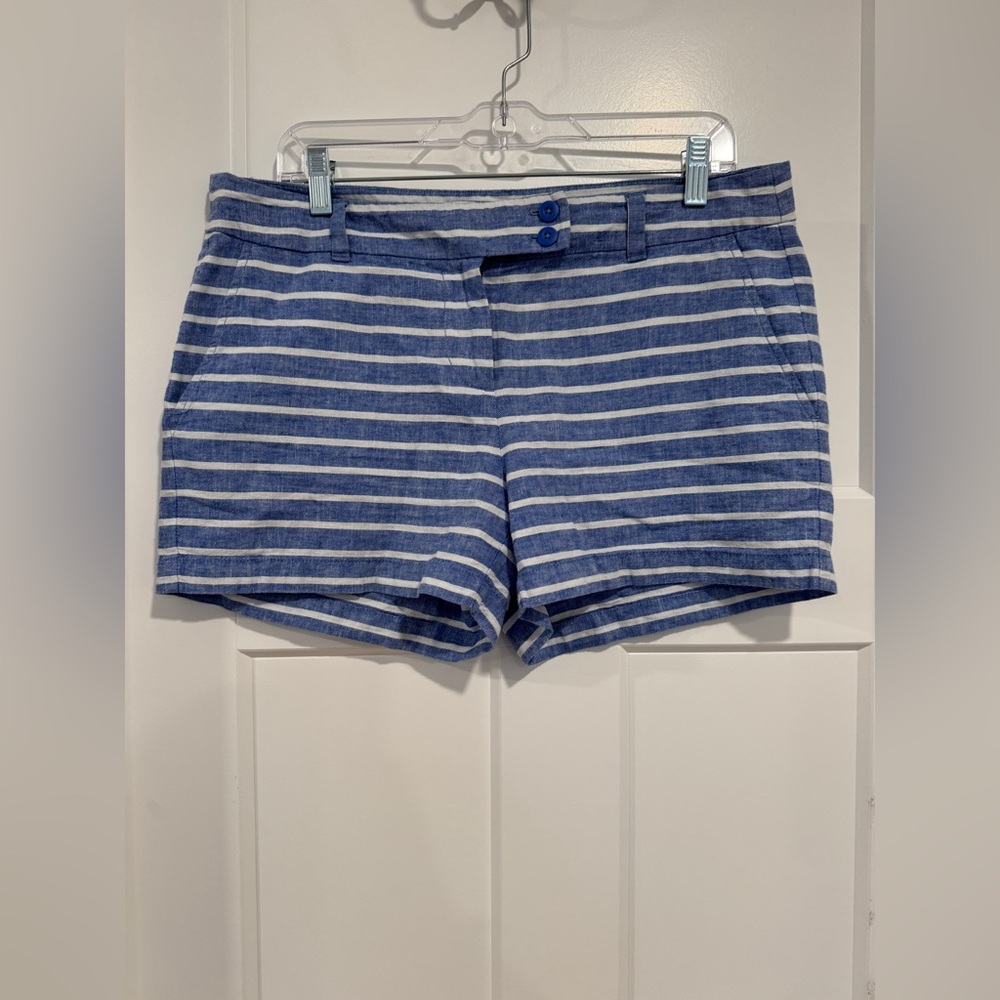 Vineyard Vines Blue and White Striped Women's Shorts